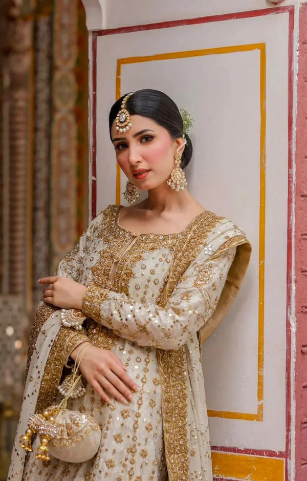 HARIS SHAKEEL - SILK IVORY GOLD