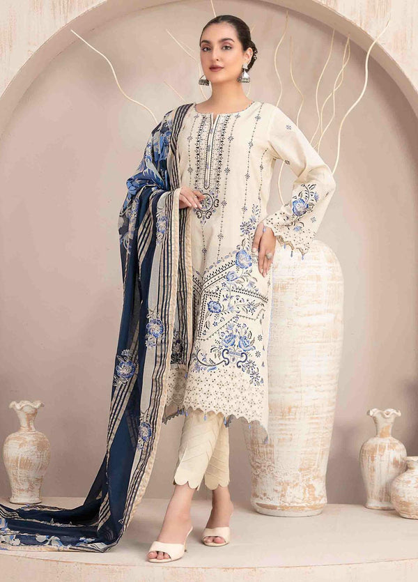 Tawakkal | White - Lawn & Digital Organza Collection Replica