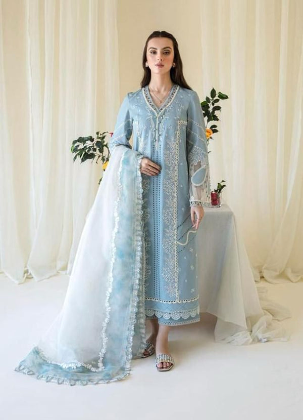 Qalamkar | Sky Blue - Cotton Collection Replica