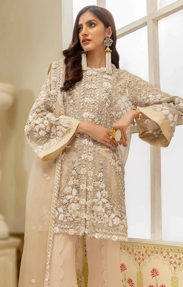 Basit Sipra Organza Ivory Luxe 3Pc