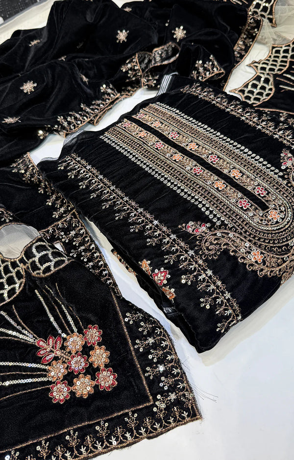 Maria.B Velvet 01 Black 3Pc