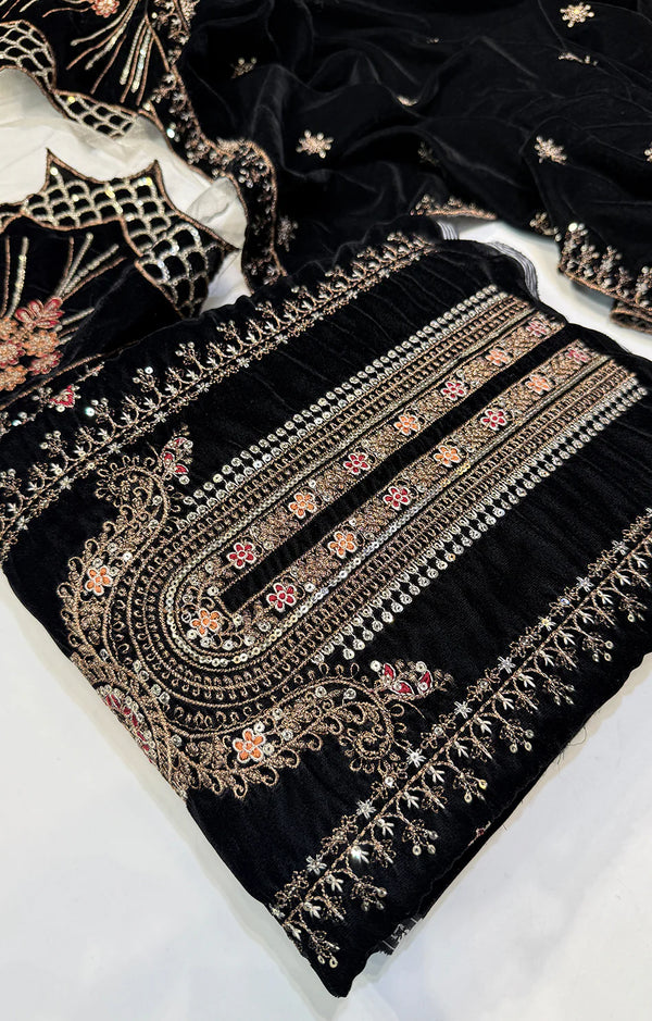 Maria.B Velvet 01 Black 3Pc