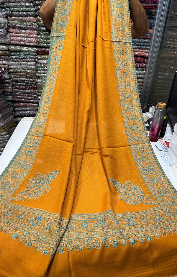 Mustard Wool Shawl – Kashmiri Edition
