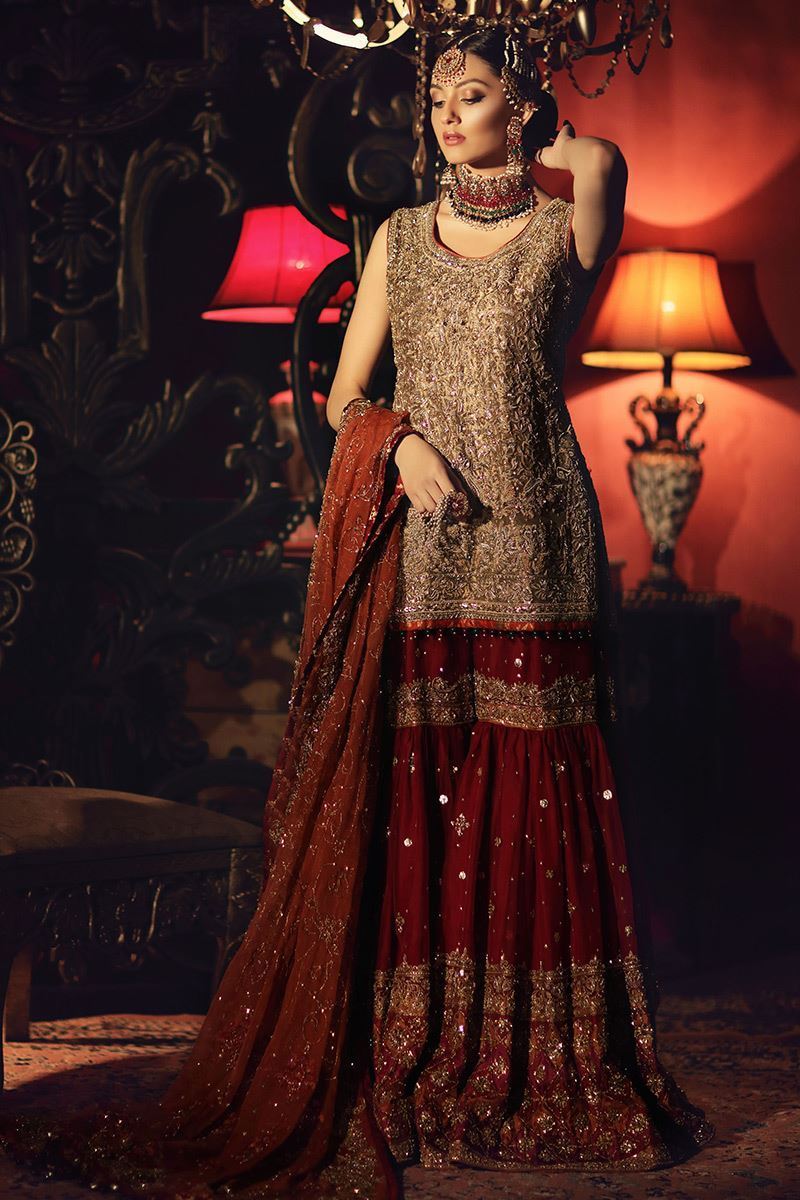 Aisha Imran Brown Net Bridal Collection Replica