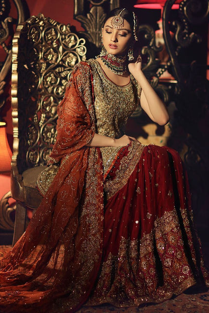 Aisha Imran Brown Net Bridal Collection Replica