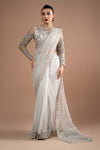 Maria B Silver Exclusive Net Saree Replica