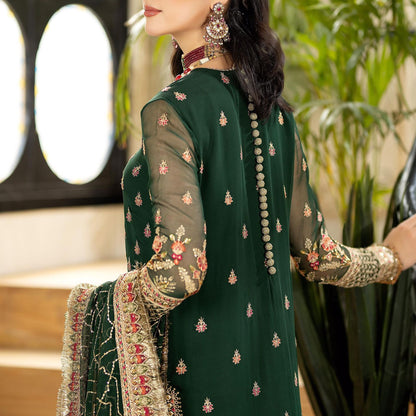 Imrozia Green Chiffon Formal Collection Replica