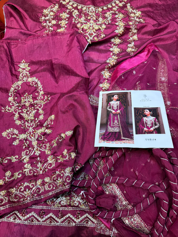 FAIZA SAQLAIN RAW SILK DILA