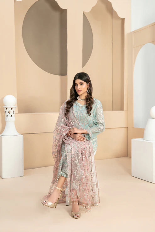 Tawakkal Sky Blue Chiffon Collection Replica