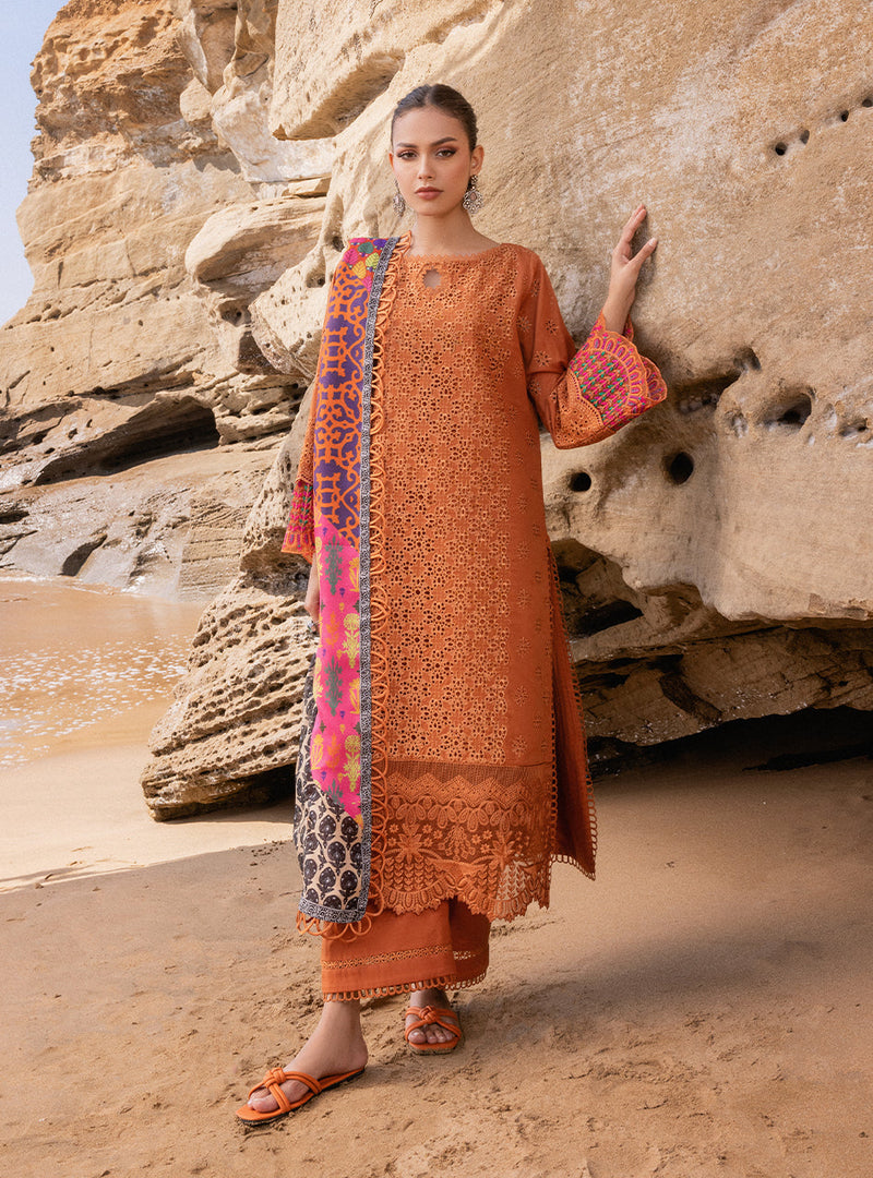 Zainab Chottani | Rust - Chikankari Collection Replica