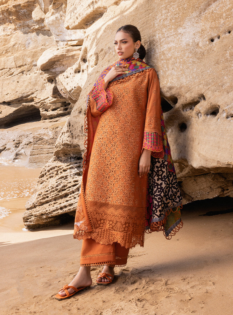 Zainab Chottani | Rust - Chikankari Collection Replica