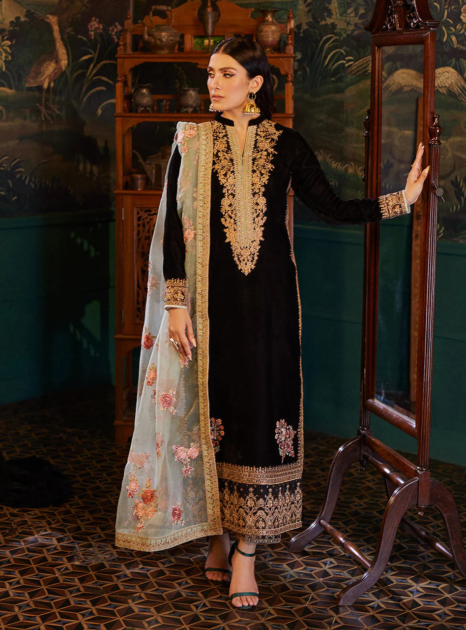 Zainab Chottani Black Velvet Collection Replica