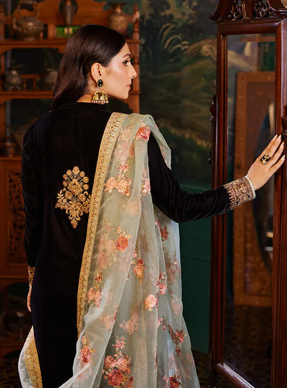 Zainab Chottani Black Velvet Collection Replica