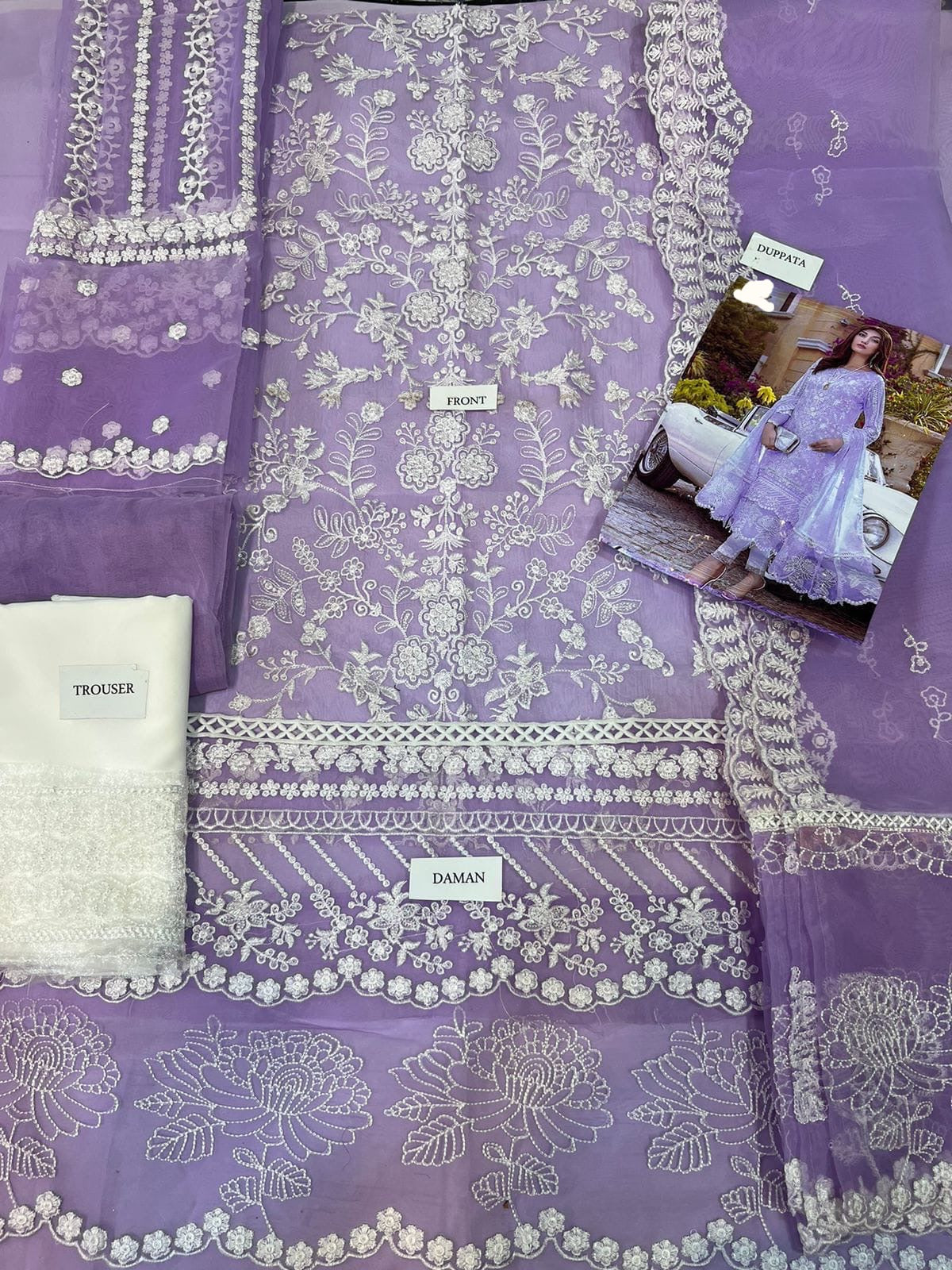 Gulaal Purple Organza Formal Collection Replica