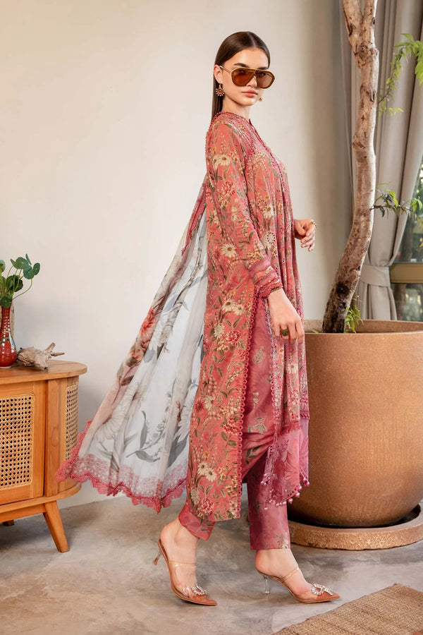 Maria B MPrint | Peach - Lawn Collection Replica