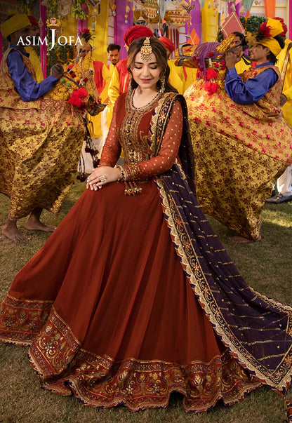 Asim Jofa Brown Chiffon Formal Collection Replica