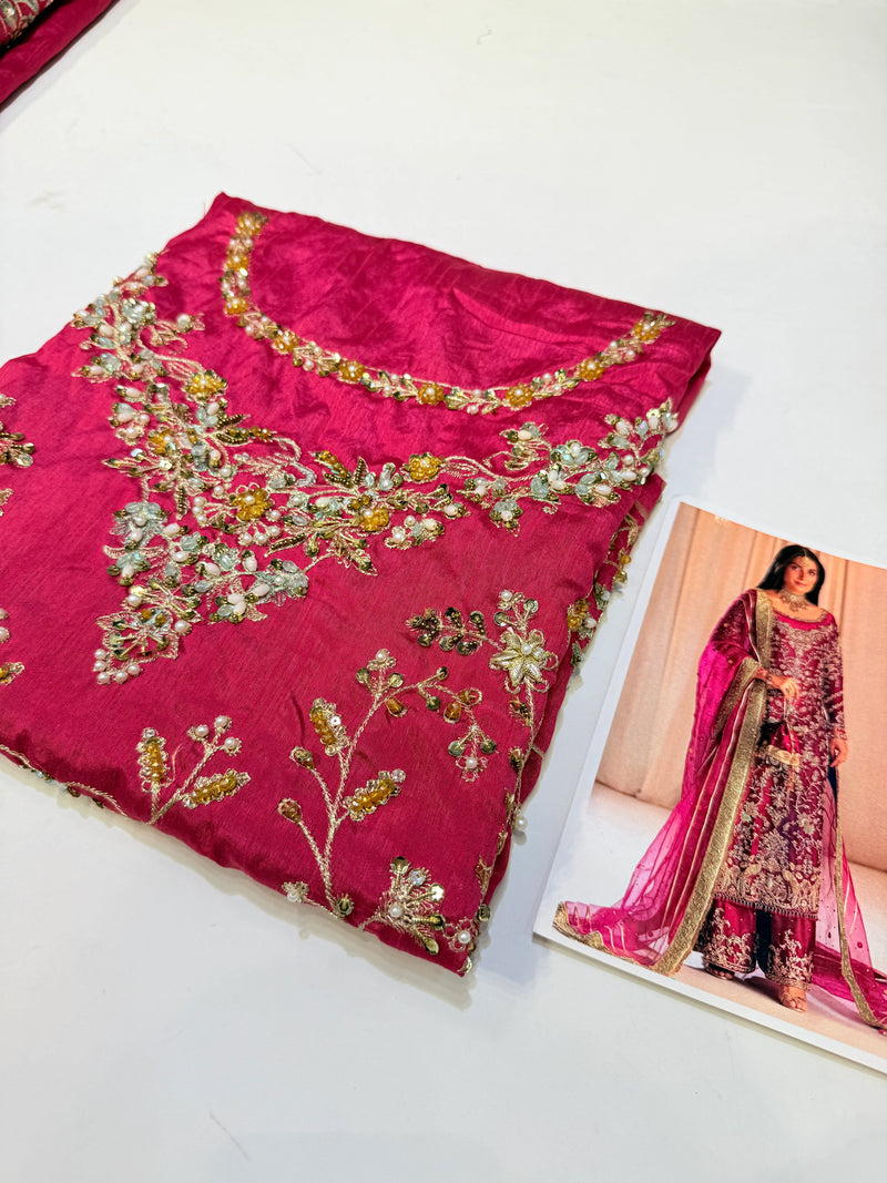 TABYA RAW SILK TABEER MAGENTA
