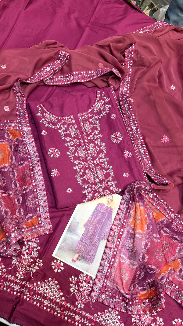 Hussain Rehar Lawn Nargis (Meroon)