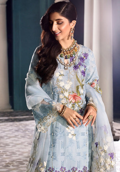 Elaf Sky Blue Luxury Lawn Collection Replica