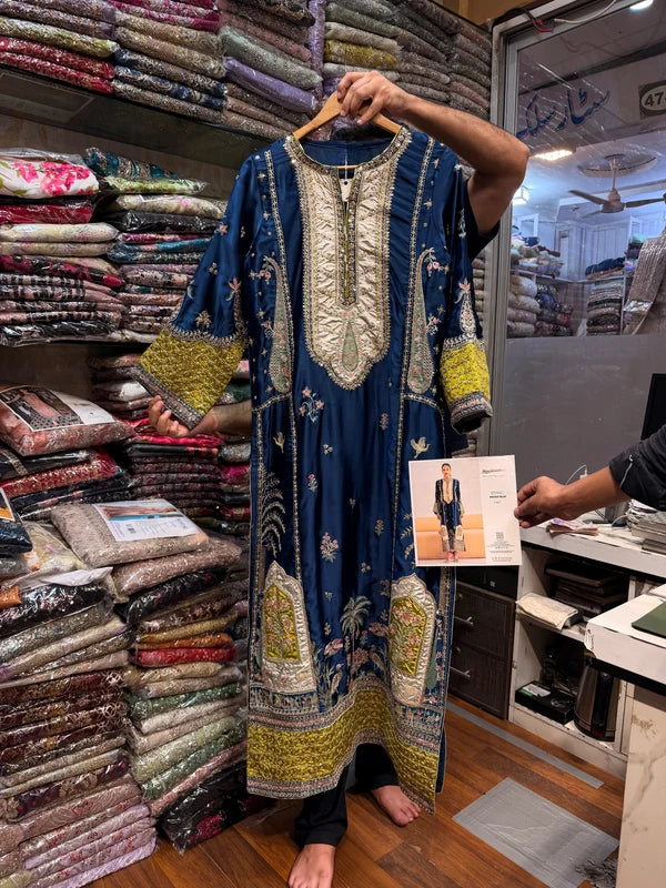 ETHNC E-622 SILK KAFTAN 2PC STICHED