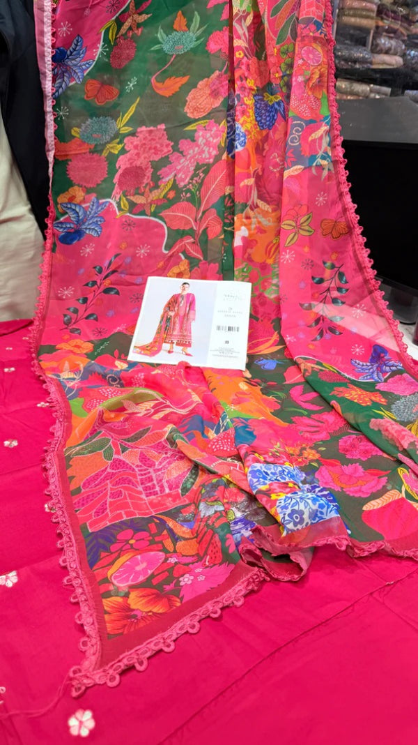 Hussain Rehar Lawn Saaha (Shocking Pink)