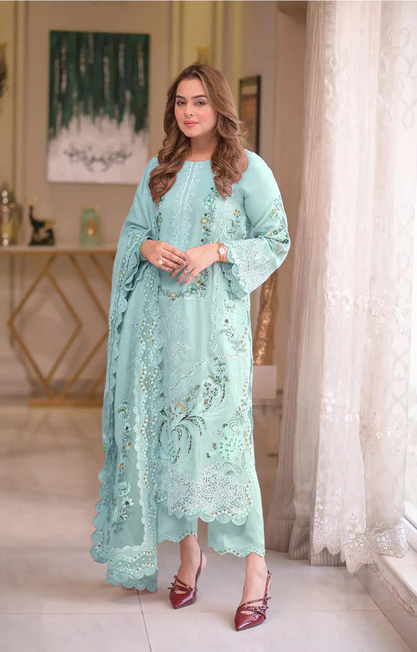 ANEELAS LAWN LUXE 10 (ICE FEROZI)