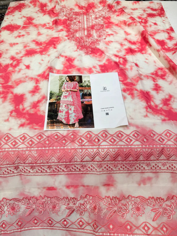 SAPHIRE PRINTED SILK LAWN SUIT – 3PC