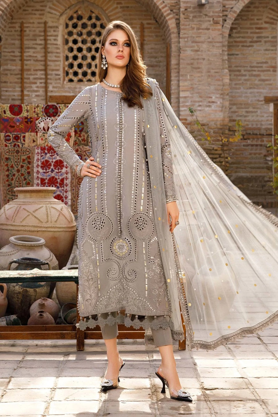 Maria B Grey Luxury Lawn Collection Replica