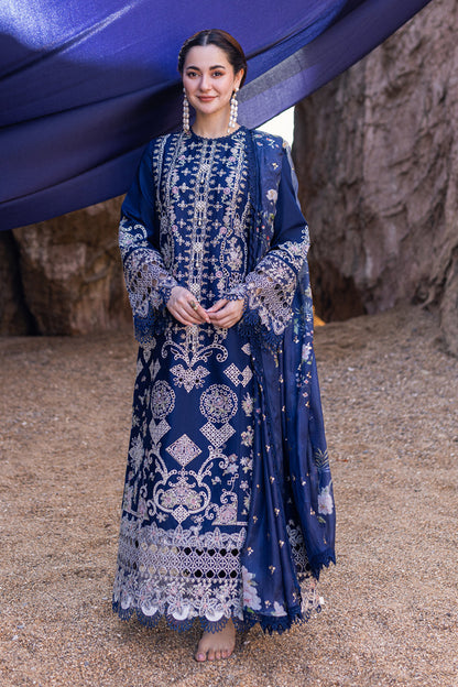 Qalamkar Blue Luxury Lawn Collection Replica