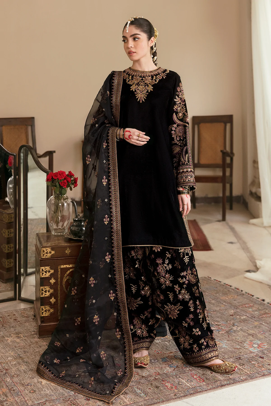 Baroque Black Velvet Formal Collection Replica