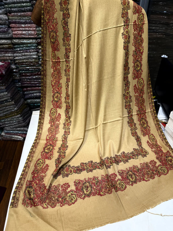 Peach Wool Inprint Shawl – Classic Edition