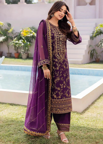 Asim Jofa Purple Chiffon Formal Collection Replica