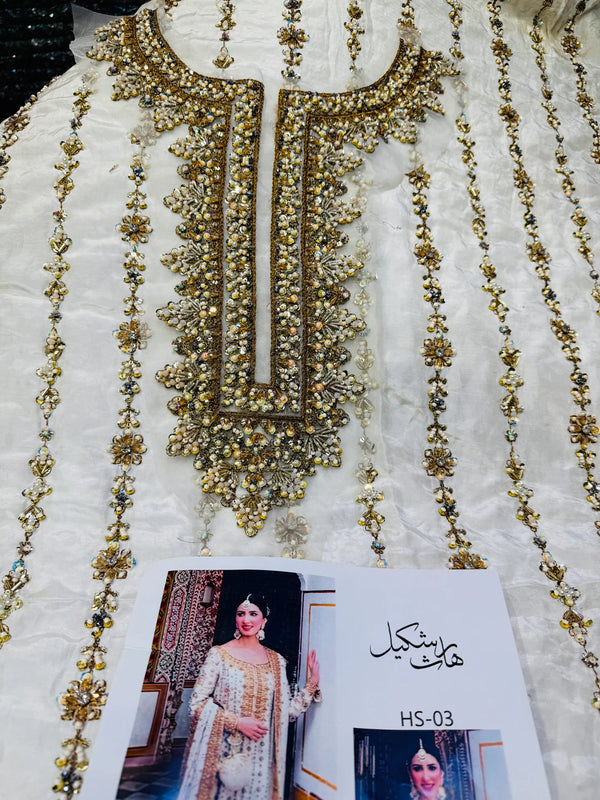 HARIS SHAKEEL TESSEL SILK IVORY GOLD