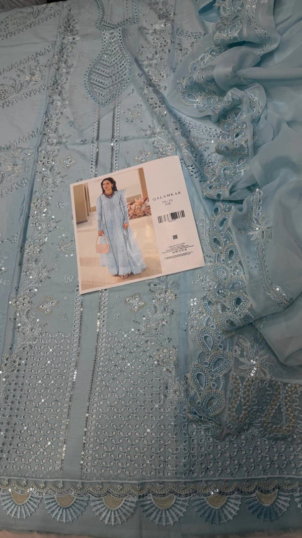 Qalamqar Lawn FK-10-B Zoe (Pastel Blue Edition)