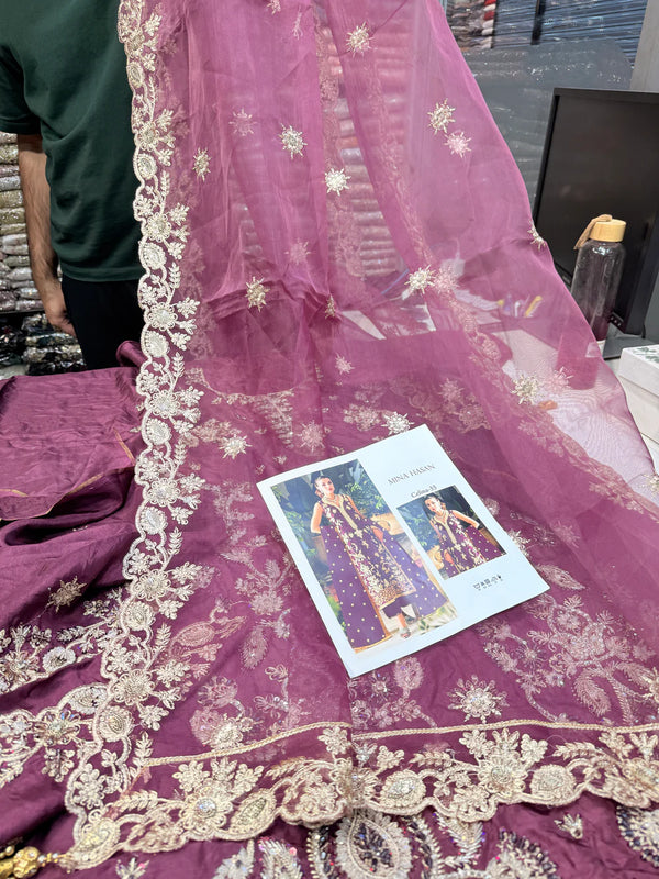 Mina Hassan Tessel Silk Celina Magenta 3Pc