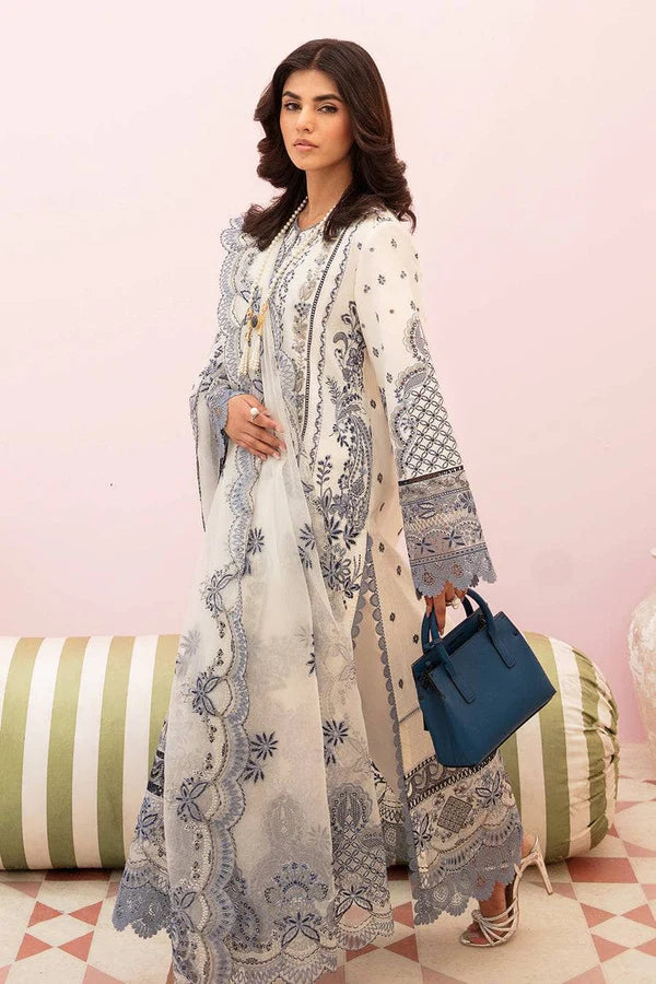 Afrozeh White Luxury Lawn Collection Replica