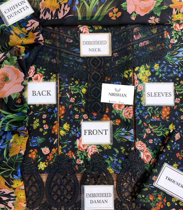 Maria B | Black - Printed Lawn Collection Replica