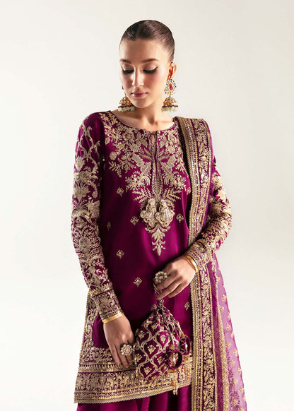 Kanwal Malik Maroon Organza Formal Collection Replica