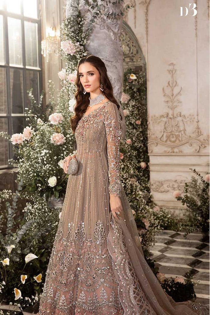 Maria B Gold Embroidered Formal Organza Collection Replica