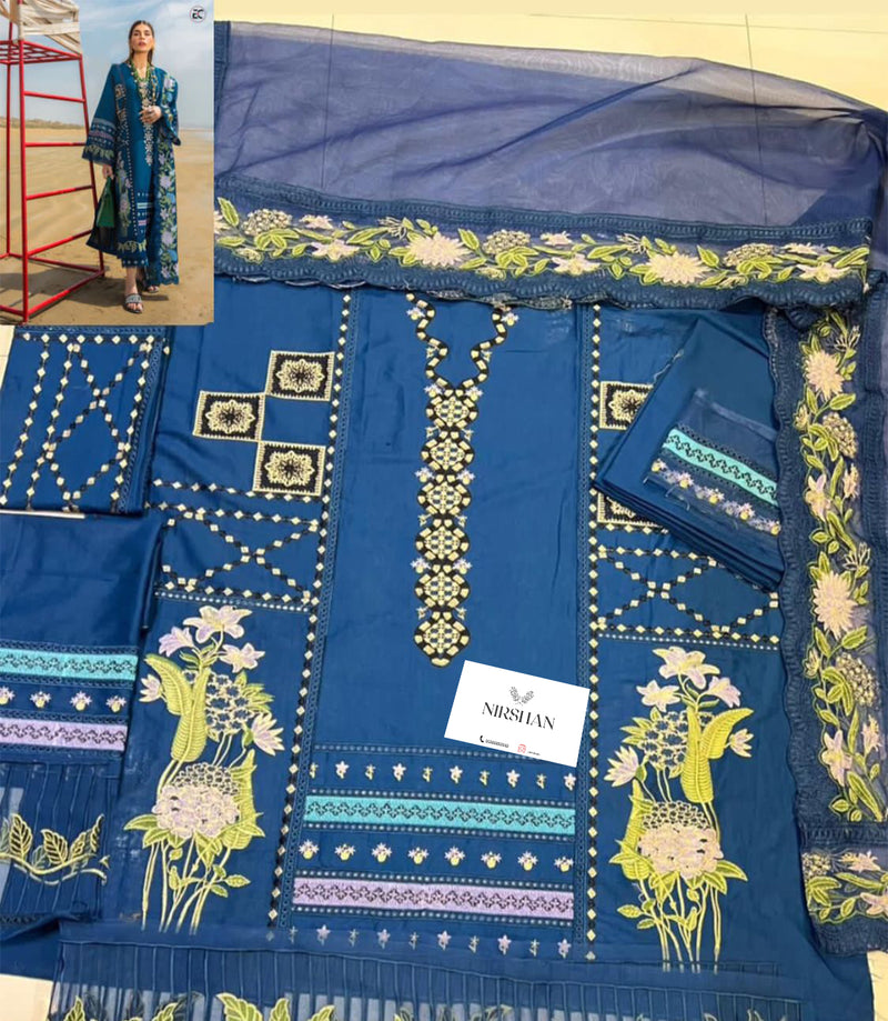 Crimson | Blue - Lawn Collection Replica