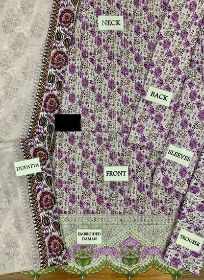 Maria B Purple Printed Lawn Collection Replica