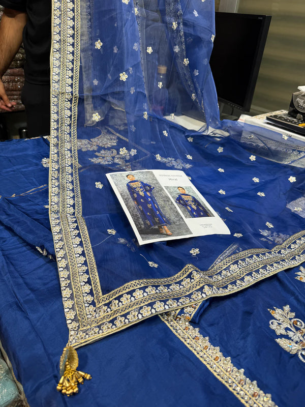SEHRISH NADEEM MIRAL – TASSEL SILK ROYAL BLUE