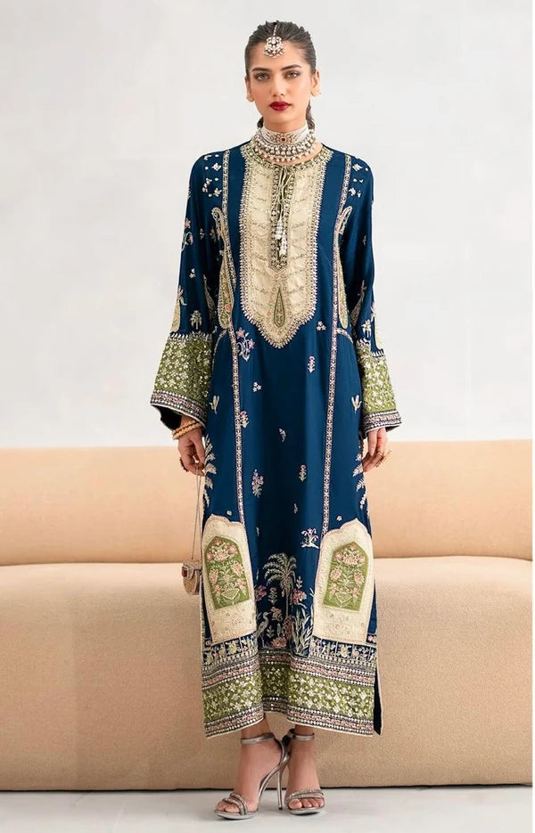 ETHNC E-622 SILK KAFTAN 2PC STICHED