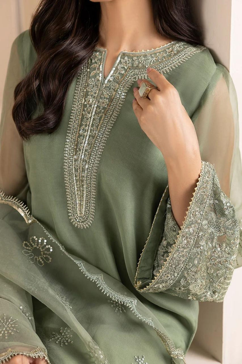 Baroque Pistachio Organza Formal Collection Replica
