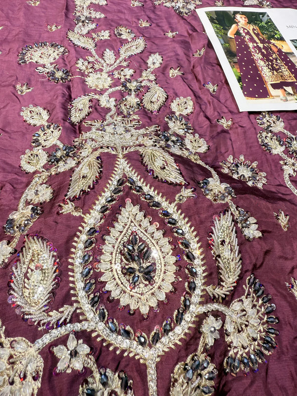 Mina Hassan Tessel Silk Celina Magenta 3Pc