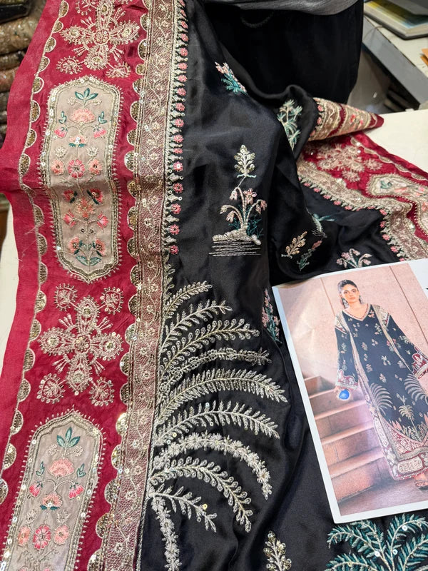 ETHNC SILK E-1024 KAFTAN 2PC Black
