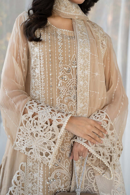 Maria B Beige Chiffon Formal Collection Replica