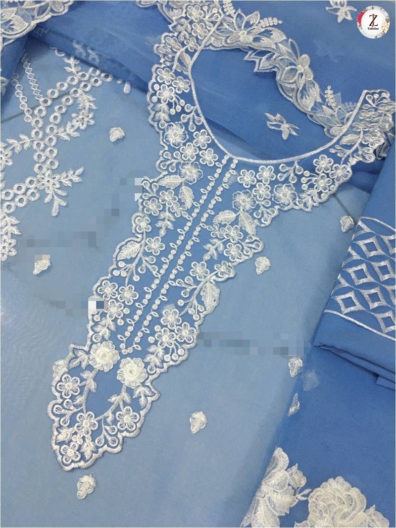 Azure Light Blue Organza Collection Replica