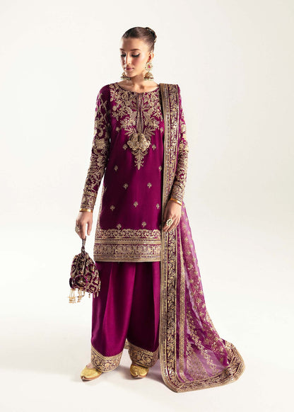 Kanwal Malik Maroon Organza Formal Collection Replica