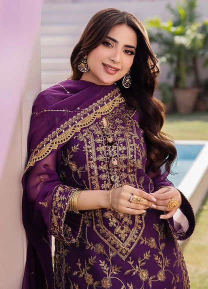 Asim Jofa Purple Chiffon Formal Collection Replica